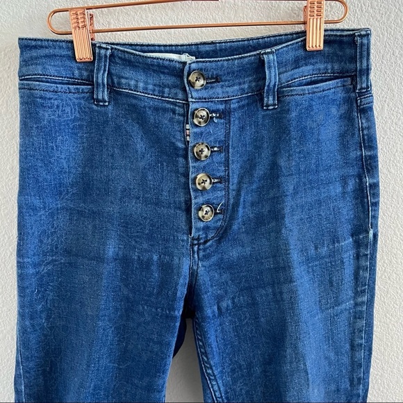 Pilcro & The Letterpress Button Fly Faint Printed Pants Printed Denim 26 - Picture 3 of 11